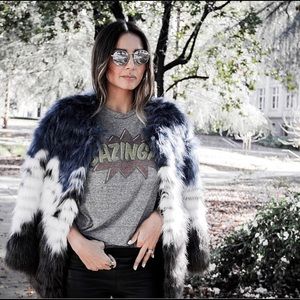 Multicolor Faux Fur Coat